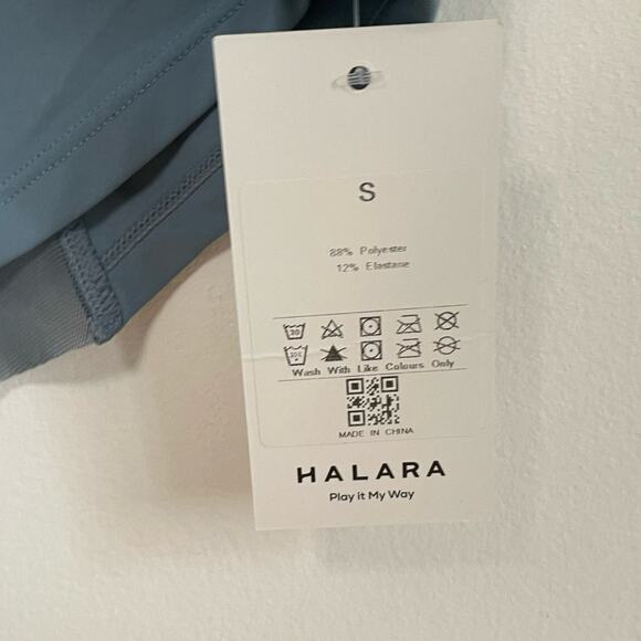 Halara Contrast Mesh Tee S Womens Split Back Short Sleeve Lightweight Athletic - Picture 6 of 6